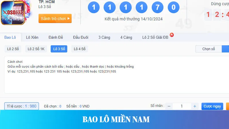 Cách chơi bao lô miền Nam