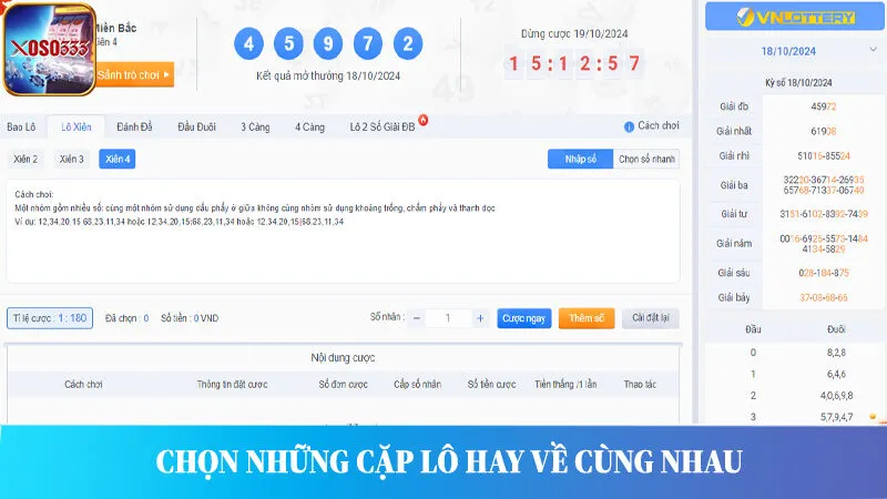 Thống kê những cặp lô xiên hay về cùng nhau và đặt cược.