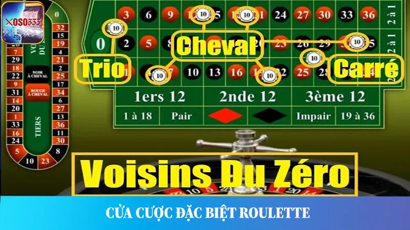 Cửa cược khu vực đặc biệt được Roulette quy định.