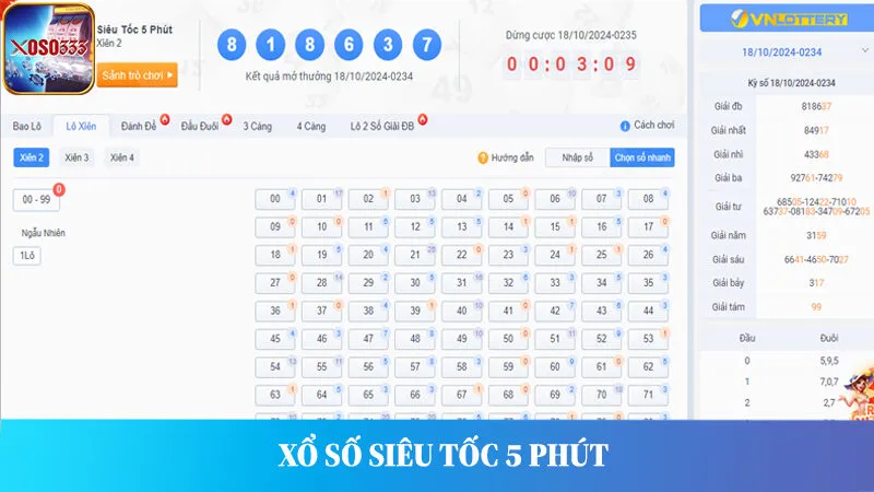 Xổ số 5 phút là phiên bản không cần chờ thời gian mở thưởng quá lâu